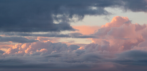 Cumulus Clouds at Sunset