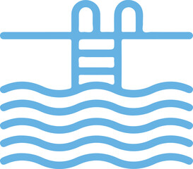 Pool clip art design on plain white transparent isolated background for card, shirt, hoodie, sweatshirt, apparel, tag, mug, icon, poster or badge