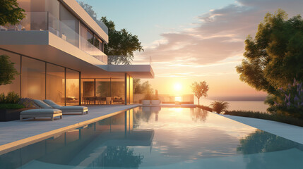 Fototapeta premium house with pool