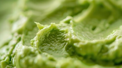 Closeup macro view of avocado cream  with texture