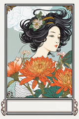 Art nouveau bookplate. Space for personalization (Ex Libris).
