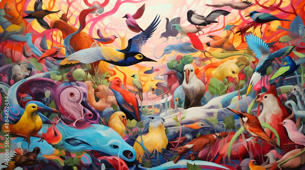 Wall mural Colorful Bird Paradise