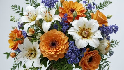 Obraz premium Beautiful orange and white flower bouquet.