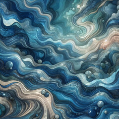 Fototapeta premium Abstract blue swirls intertwine in a mesmerizing pattern