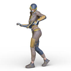 サイバーウーマン　3DCGレンダリング
