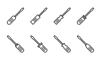 Screwdriver icon set. tools icon vector