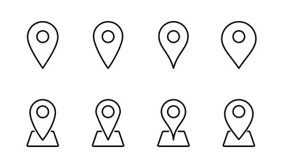 Pin icon set. Location icon vector. destination icon. map pin