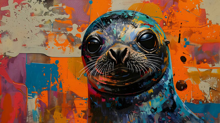 Abstract Seal Painting