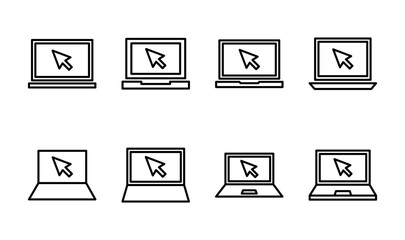 Laptop icon set. computer icon vector