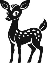 Deer stencil depicts elegant wildlife in black outline.