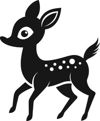 Obraz premium Deer stencil depicts elegant wildlife in black outline.