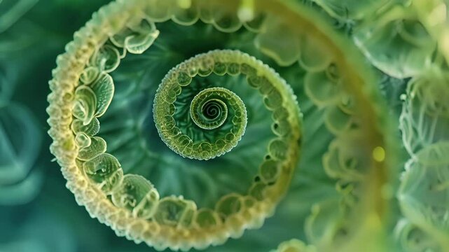 Concentric rings of apical meristem cells in a stem indicating a history of seasonal growth.