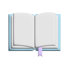 3D rendering of a book icon in pastel colors. Vector illustration isolated on white background