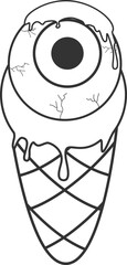 Halloween ice cream, party illustration