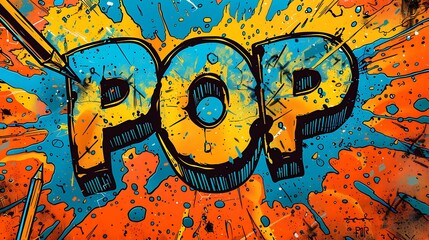  Pop onomatopoeic pencil drawing on white background 