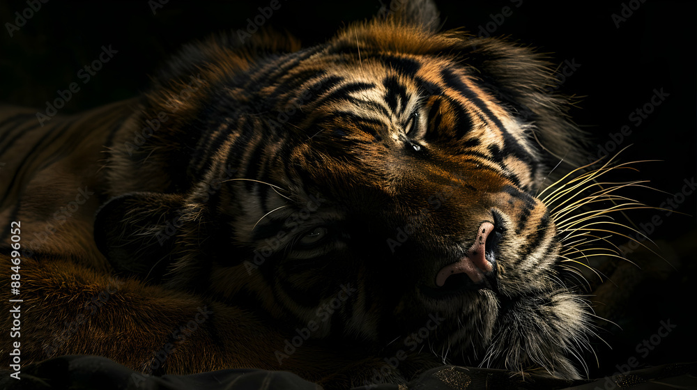 Canvas Prints Sleeping Tiger Close-Up