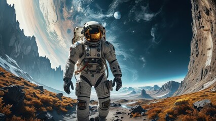 Astronaut Exploring a New Planet.