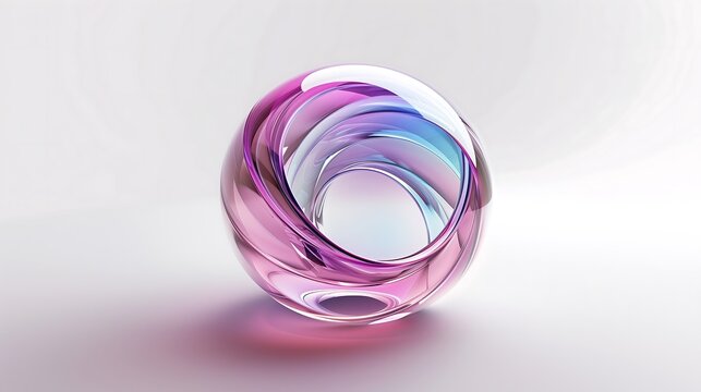 pink and purple, dynamic glass object 01	