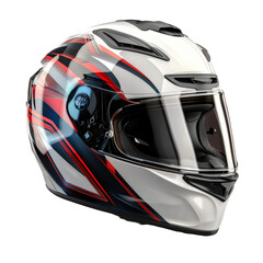 Motorcycle Helmet Isolated on Transparent or White Background, PNG