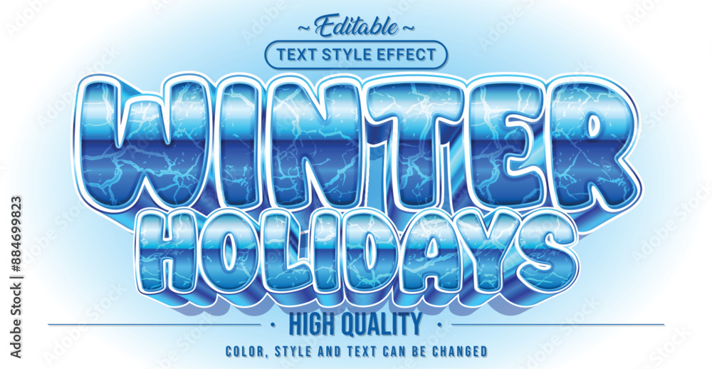 Poster editable text style effect - winter holidays text style theme.