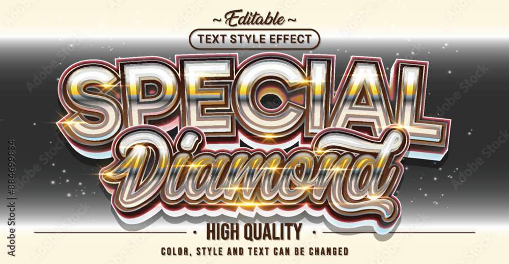 Poster Editable text style effect - Special Diamond text style theme.