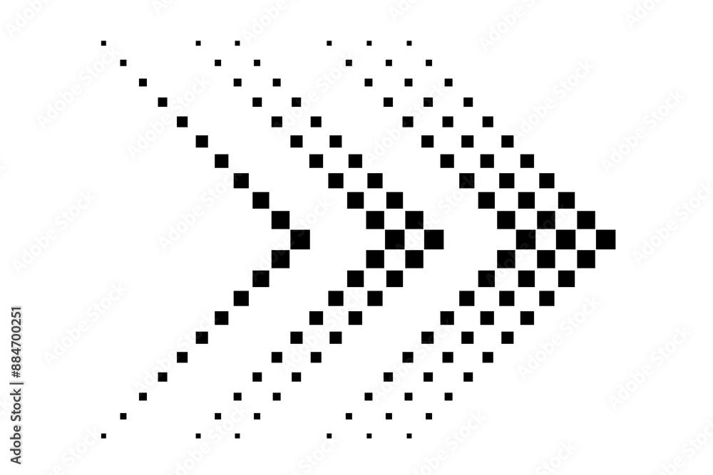 Poster abstract pixel arrows. checkered arrow design. black white pattern. vector illustration.