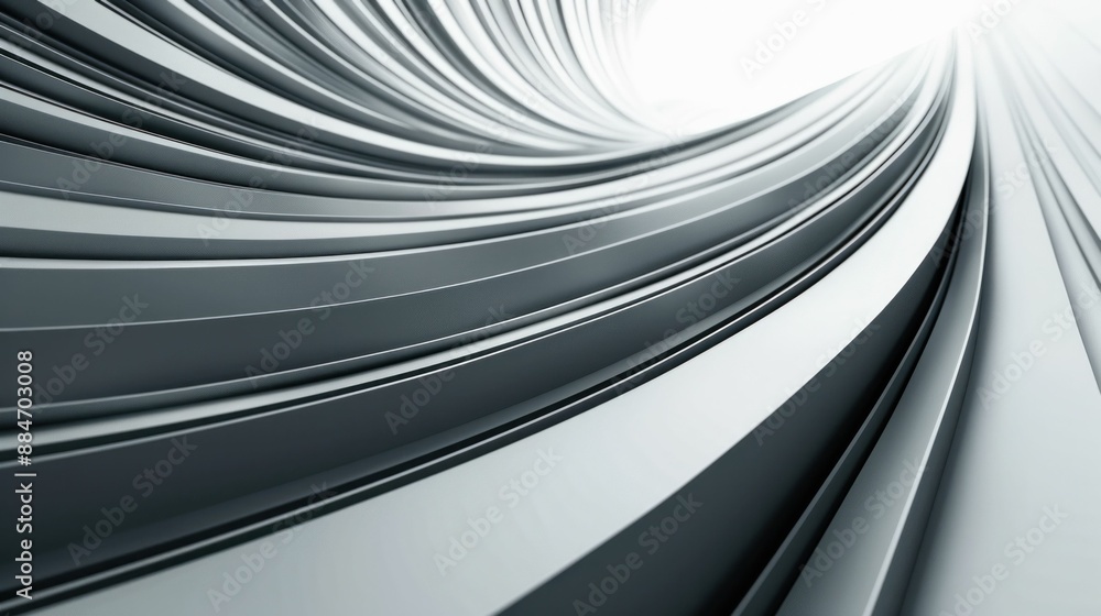 Poster abstract curved wall with illuminating light for modern artistic conceptual design in architecture a