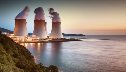 海沿いの原子力発電所