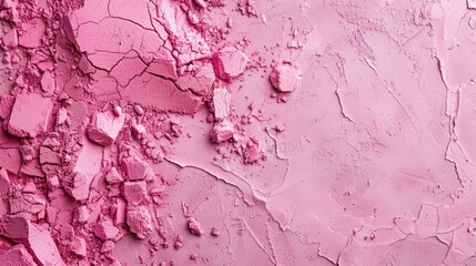 Textured pink powder on dry sandy background with embossed surface
