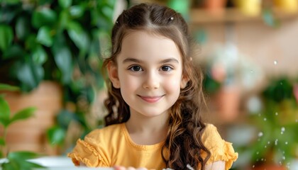Young Girl Demonstrates Proper Handwashing Technique A Guide to Health and Cleanliness, Rinsing Hands Thoroughly with Water