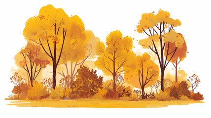 Fototapeta premium autumn landscape illustration