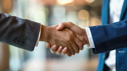 Business Handshake Between Two Professionals in Formal Suits