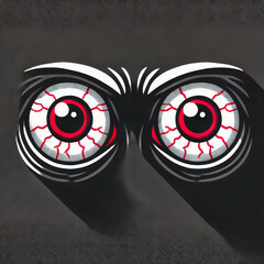 Bloodshot eyes with dark background