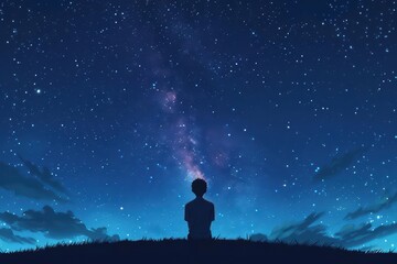 Fototapeta premium Stargazing reveals the vast beauty of the night sky, inspiring wonder and awe