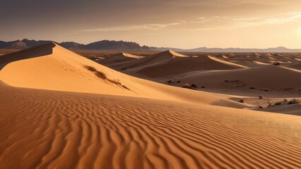 Desert Dunes at Sunset.