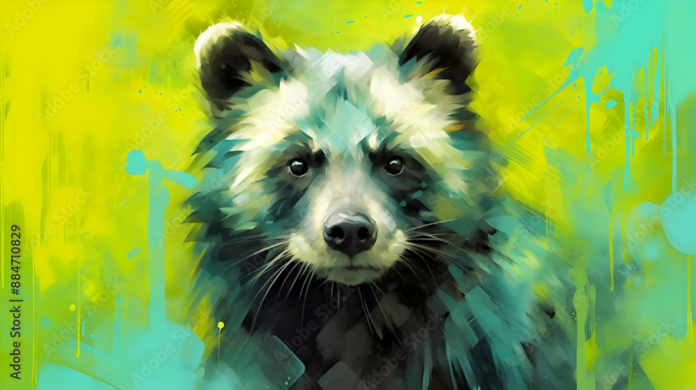 Canvas Prints Abstract Raccoon Painting