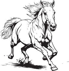 illustration of running horse