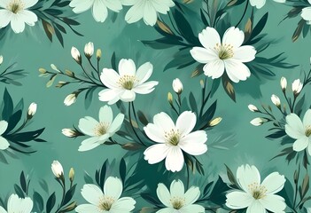 delicate blossom pattern seamless floral 
