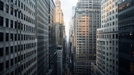 Cityscape of Tall Buildings in Manhattan, New York