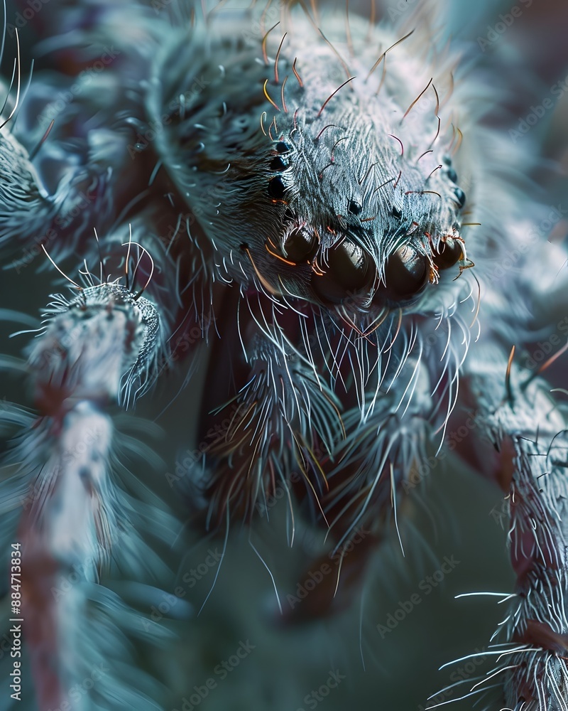 Wall mural mesmerizing macro view of a spider s intricate ethereal form and delicate segmented legs