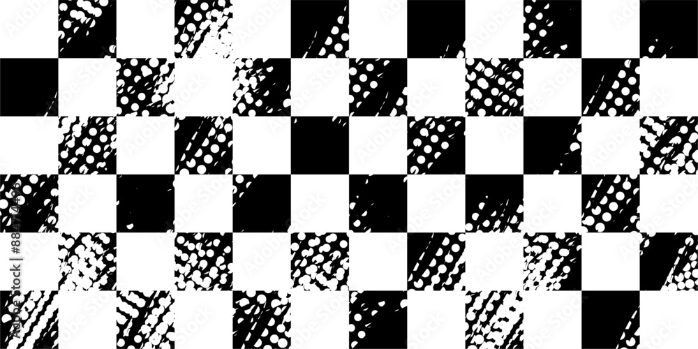 Aufkleber vector illustration of abstract racing background with checkerboard brush texture grunge halftone