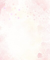 pink watercolor background adorned with delicate stars and sparkles