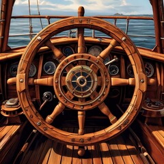 an ai generated image, old wooden wheel