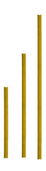 Vertical metal old angle profile painted with yellow paint - on isolated transparent background.