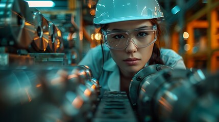 Chinese engineer working on EV car battery cells module in a electric vehicle factory
