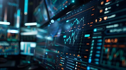 Automated Trading Platform with Futuristic Data Visualization and Sleek User Interface
