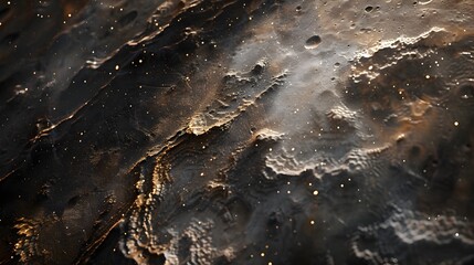 Captivating Macro Glimpse of a Distant Planet s Otherworldly Terrain Amidst a Starry Cosmic Backdrop
