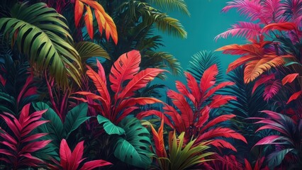 Fototapeta premium Vibrant Tropical Foliage.