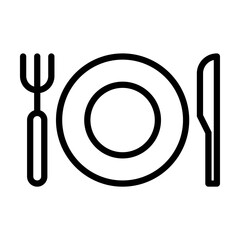 cutlery icon in line style. Vector illustration