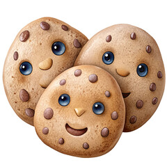 Fototapeta premium cartoon cookies watercolor illustration, generative AI